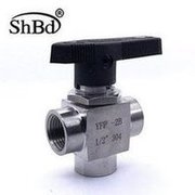 Load image into Gallery viewer, 304不锈钢仪表球阀DN15 内螺纹G1/2三通面板式仿美球阀 4分水开关 '304 stainless steel instrument ball valve DN15 internal thread G1/2 three-way panel type imitation American ball valve 4 water switch'