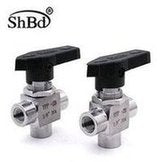 Load image into Gallery viewer, 304不锈钢仪表球阀DN15 内螺纹G1/2三通面板式仿美球阀 4分水开关 '304 stainless steel instrument ball valve DN15 internal thread G1/2 three-way panel type imitation American ball valve 4 water switch'