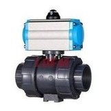 Load image into Gallery viewer, 厂家直供upvc气动球阀pvc塑料活接球阀耐酸碱腐蚀双由令球阀Q611S 'The manufacturer directly supplies upvc pneumatic ball valve, pvc plastic union ball valve, acid-alkali corrosion-resistant double-acting ball valve Q611S'