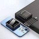 Load image into Gallery viewer, 批发迷你小巧自带四线20000毫安充电宝 轻薄移动电源礼品印刷LOGO 'Wholesale mini compact with four lines of 20000 milliampere rechargeable treasure light mobile power gift printing LOGO'