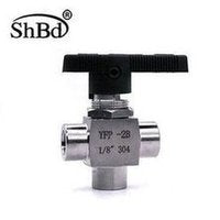 Load image into Gallery viewer, 304不锈钢仪表球阀DN15 内螺纹G1/2三通面板式仿美球阀 4分水开关 '304 stainless steel instrument ball valve DN15 internal thread G1/2 three-way panel type imitation American ball valve 4 water switch'