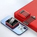 Load image into Gallery viewer, 批发迷你小巧自带四线20000毫安充电宝 轻薄移动电源礼品印刷LOGO 'Wholesale mini compact with four lines of 20000 milliampere rechargeable treasure light mobile power gift printing LOGO'