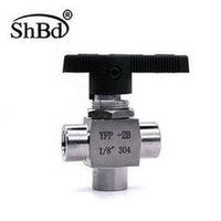 Load image into Gallery viewer, 304不锈钢仪表球阀DN15 内螺纹G1/2三通面板式仿美球阀 4分水开关  '304 stainless steel instrument ball valve DN15 internal thread G1/2 three-way panel type imitation American ball valve 4 water switch'
