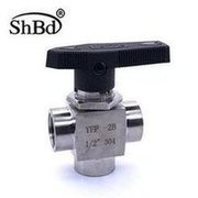 Load image into Gallery viewer, 304不锈钢仪表球阀DN15 内螺纹G1/2三通面板式仿美球阀 4分水开关  '304 stainless steel instrument ball valve DN15 internal thread G1/2 three-way panel type imitation American ball valve 4 water switch'
