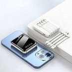 Load image into Gallery viewer, 批发迷你小巧自带四线20000毫安充电宝 轻薄移动电源礼品印刷LOGO  'Wholesale mini compact with four lines of 20000 milliampere rechargeable treasure light mobile power gift printing LOGO'
